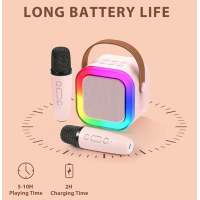 Караоке комплект с високоговорител и 2 микрофона, безжичен с Bluetooth